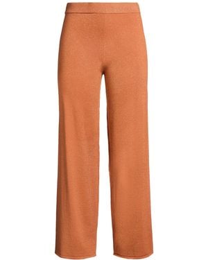 Elena Miro Tan Pants Viscose, Polyester, Metallic Fiber - Orange