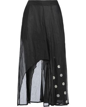 Yohji Yamamoto Midi Skirt Cotton, Silk - Black