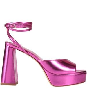 サンダル・ミュール Bettina Vermillon Pink Velvet Sandal Bettina Vermillon Pink Velvet Sandal In Rose | ModeSens