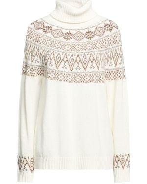 Diana Gallesi Turtleneck Viscose, Polyamide, Wool, Cashmere, Metallic Fiber - White