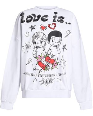 Gaelle Paris Love Is. By Sweatshirt Cotton, Elastane - White