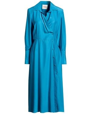 Crida Milano Midi Dress Silk - Blue