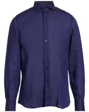 Mazzarelli Shirt Linen - Blue