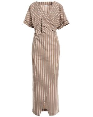 Brunello Cucinelli Maxi Dress Cotton, Polyamide, Ecobrass - Natural
