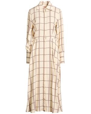 Crida Milano Cream Midi Dress Viscose - Natural