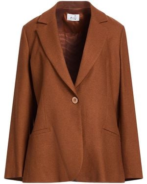 Niu Tan Blazer Polyester, Viscose, Wool, Elastane - Brown