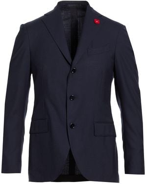 Lardini Midnight Blazer Wool, Silk - Blue