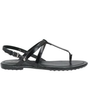 Tod's Thong Sandal Leather - Black