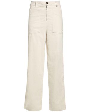 Officine Generale Pants Cotton, Modal, Elastane - White