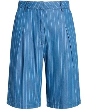 Ichi Azure Shorts & Bermuda Shorts Lyocell - Blue