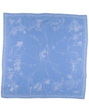 Emilio Pucci Scarf Wool, Silk - Blue