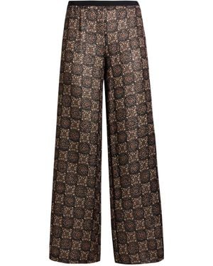 Siyu Dark Trousers Wool, Lurex, Silk, Nylon, Cotton - Brown