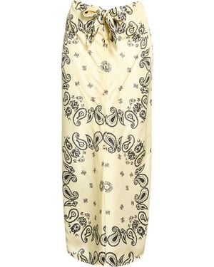Nanushka Maxi Skirt Silk - Metallic