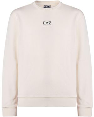 EA7 Cream Sweatshirt Cotton, Polyester, Elastane - White