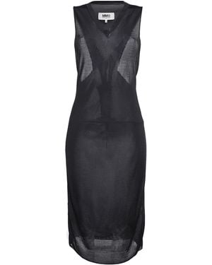 MM6 by Maison Margiela Midi Dress Viscose - Blue