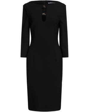 SIMONA CORSELLINI Midi Dress Polyester, Viscose, Cotton, Elastane - Black