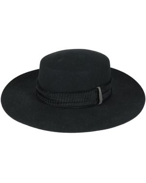 Fabiana Filippi Hat Wool, Cotton, Polyester, Ecobrass - Black