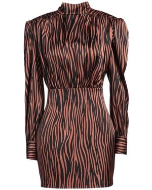 Nineminutes Tiger-Print Satin Open-Back Mini Dress - Brown