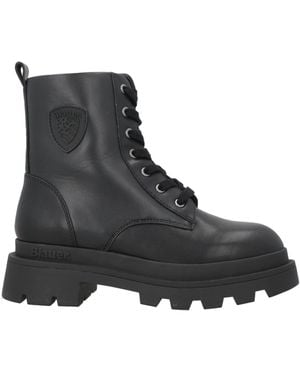 Blauer Ankle Boots Leather, Synthetisches Material - Black
