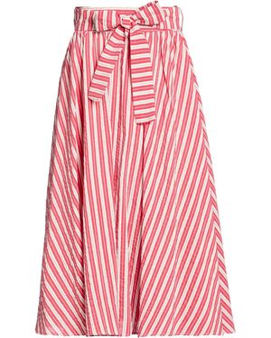 Momoní Midi Skirt Cotton, Viscose, Silk - Red