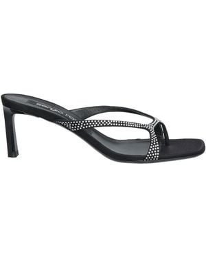 Sergio Rossi Thong Sandal Textile Fibres - Black