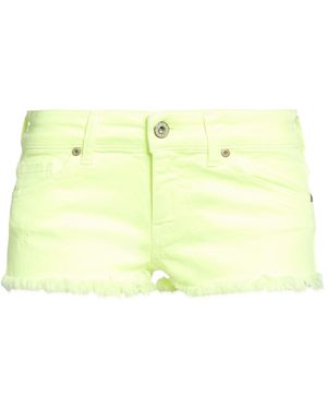 Please Lime Denim Shorts Cotton, Elastane - Yellow