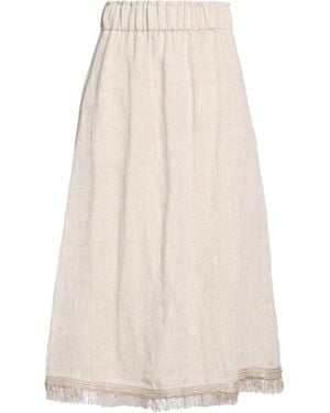 Le Tricot Perugia Midi Skirt Linen - White