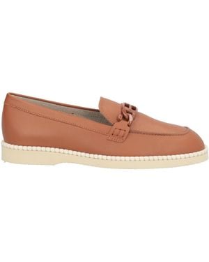 Hogan Tan Loafers Leather - Brown