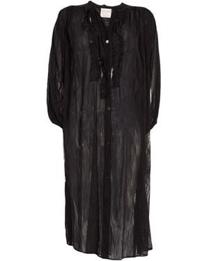 forte_forte Midi Dress Cotton, Polyamide - Black