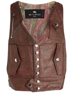 Etro Tailored Vest Cotton, Polyester, Pvc - Brown