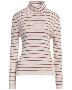 Circolo 1901 Virgin Wool Ribbed Turtleneck Sweater - White