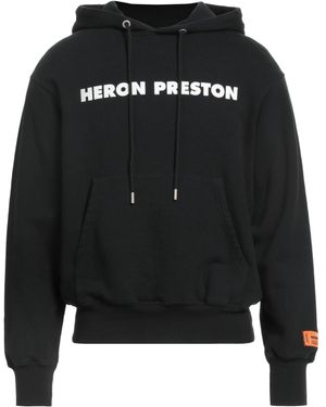 Heron Preston Logo Cotton Hoodie - Black