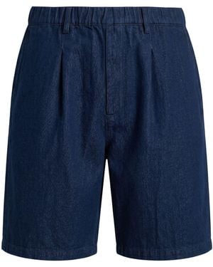 Messagerie Denim Shorts Cotton, Linen - Blue