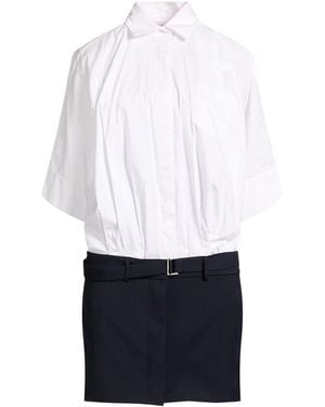 MEIMEIJ Mini Dress Cotton, Polyester, Wool, Elastane - White