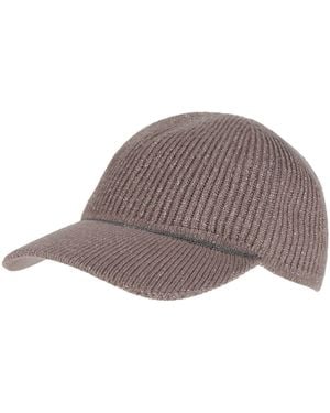 Brunello Cucinelli Taupe Hat Cashmere, Polyamide, Viscose, Metallic Polyester - Brown