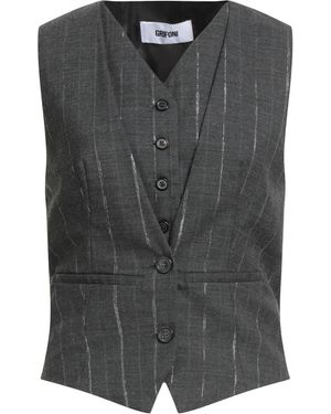Grifoni Charcoal Tailored Vest Polyester, Virgin Wool, Elastane - Black