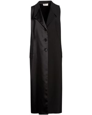 MEIMEIJ Overcoat & Trench Coat Polyester, Wool, Elastane - Black