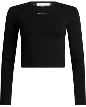 Oh April T-Shirt Cotton, Elastane - Black