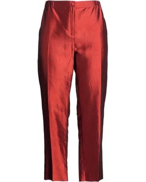 Marina Rinaldi Brick Pants Silk - Red