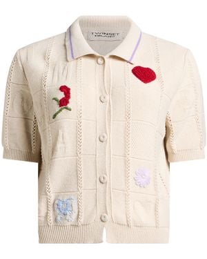Twinset Marco Rambaldi X Cream Cardigan Polyamide, Wool, Viscose, Polyester, Cashmere - White