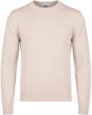 Alpha Studio Cream Jumper Merino Wool - Natural