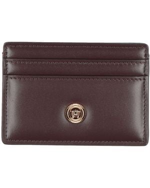 Versace Burgundy Cardholder Calfskin - Brown