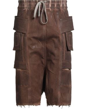 Rick Owens Denim Shorts Cotton, Elastomultiester, Natural Rubber - Brown