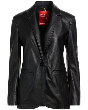 .., merci italia Blazer Polyurethane, Viscose - Black