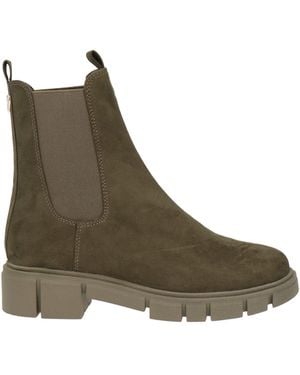 Marco Tozzi Military Ankle Boots Textile Fibers - Brown