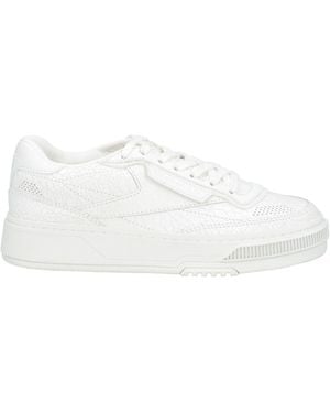 Reebok Textured Leather Lace-Up Trainers - White