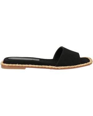Paloma Barceló Sandals Kidskin, Natural Raffia - Black