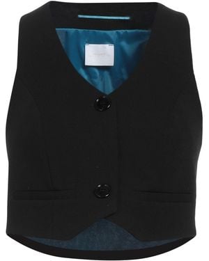 .., merci italia Tailored Vest Polyester, Elastane - Black