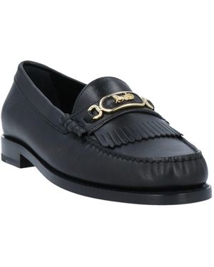 Celine Triomphe Margaret Leather Loafer in Black | Lyst