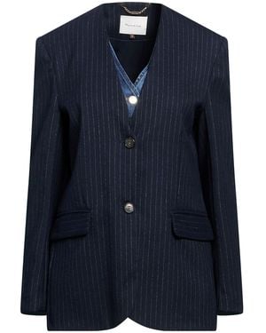 Manila Grace Midnight Blazer Cotton - Blue